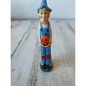 Vintage pencil scarecrow figurine statue pumpkin jack-o'-lantern Thanksgiving Ha